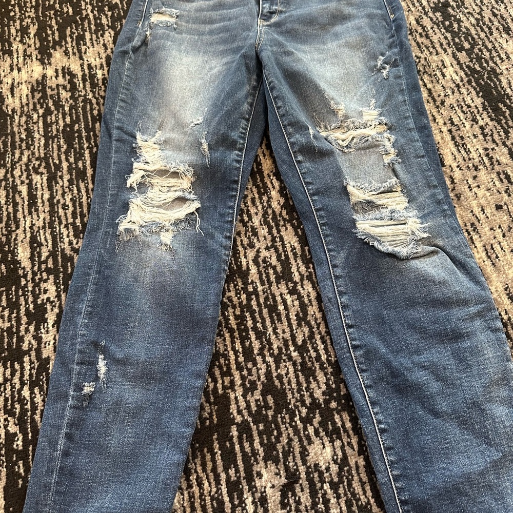Judy Blue Boyfriend Jeans Blue Distressed